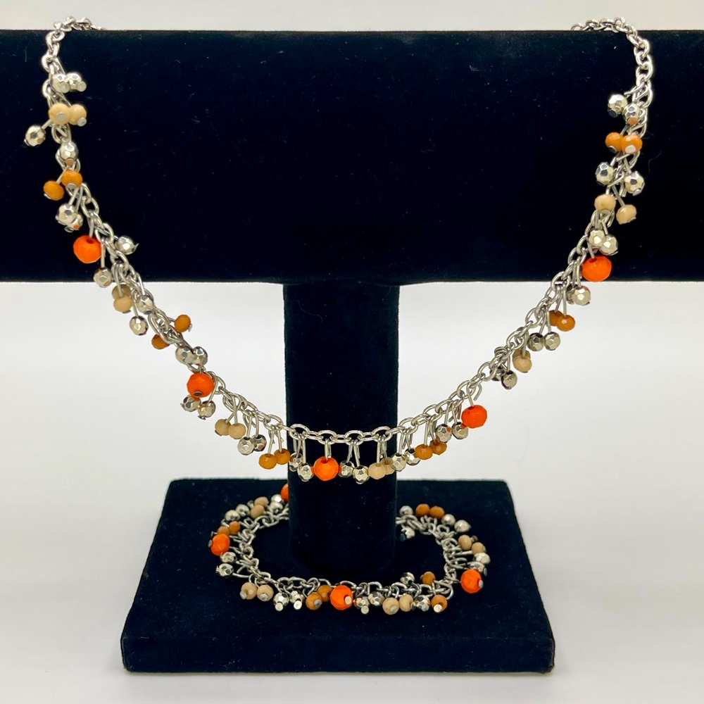 Necklace and bracelet set fall tones 🍂🍁